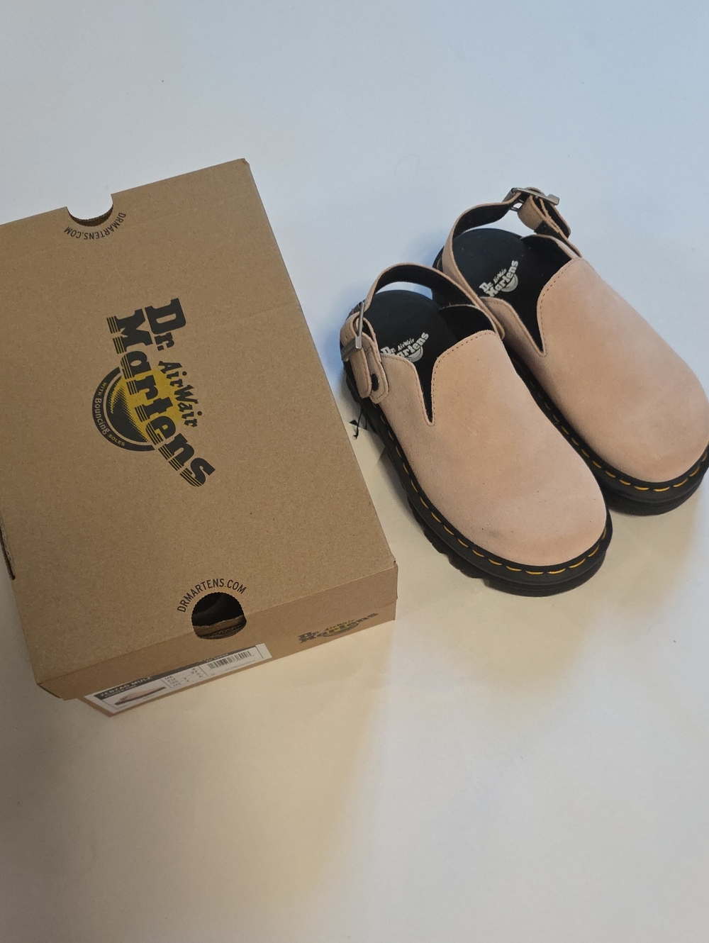 NWT & Box are Dr. Martens "ZEBZAG MULE" Platforms In color Powder Pink. Various